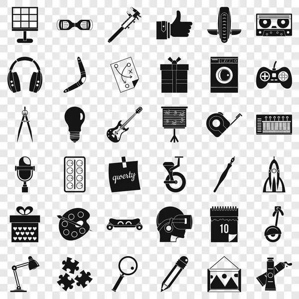 Creative idea icons set, simple style — Stock Vector