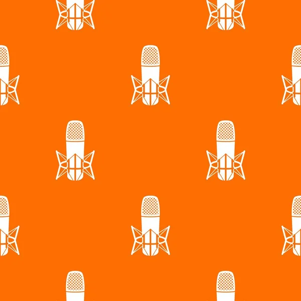 Studio microphone pattern vector orange — Stock Vector