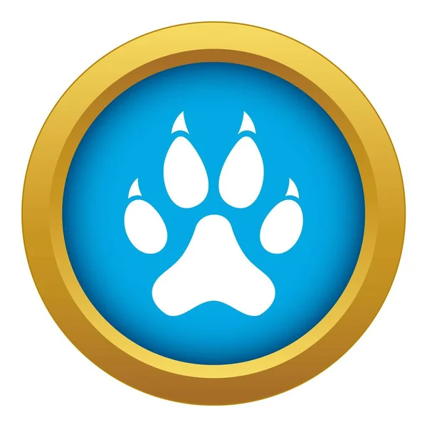 Cat paw icon blue vector isolated — Stock Vector