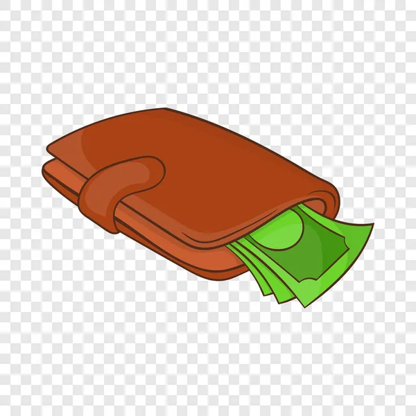 Tas met geld pictogram, cartoon stijl — Stockvector