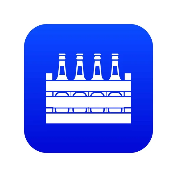 Birra scatola di legno icona digitale blu — Vettoriale Stock