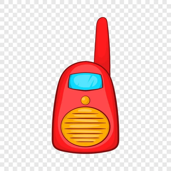 Rode draagbare handheld radio pictogram, cartoon stijl — Stockvector