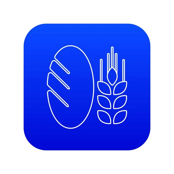 Icône blé pain vecteur bleu — Image vectorielle