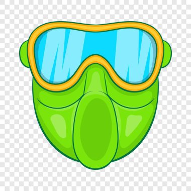 Yeşil paintball maskesi simgesi, karikatür tarzı