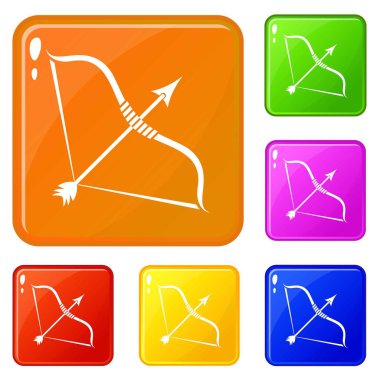 Büyük yay simgeler vektör renk ayarla