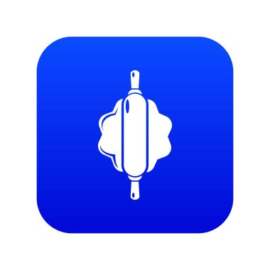 Hamur oklavayla mavi simge vektör