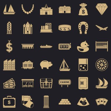 Yatırım Icons set, basit tarzı