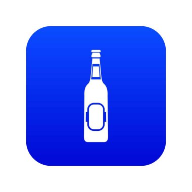 Şişe bira simgesi dijital mavi