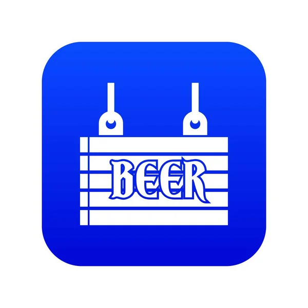 Ulice "tabulkou" pivní ikonu digitální modré — Stockový vektor