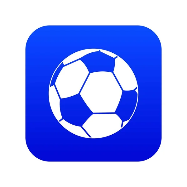 Futbol topu simgesini dijital mavi — Stok Vektör