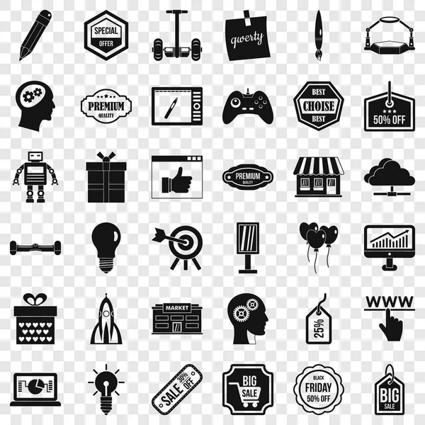 Best idea icons set, simple style — Stock Vector