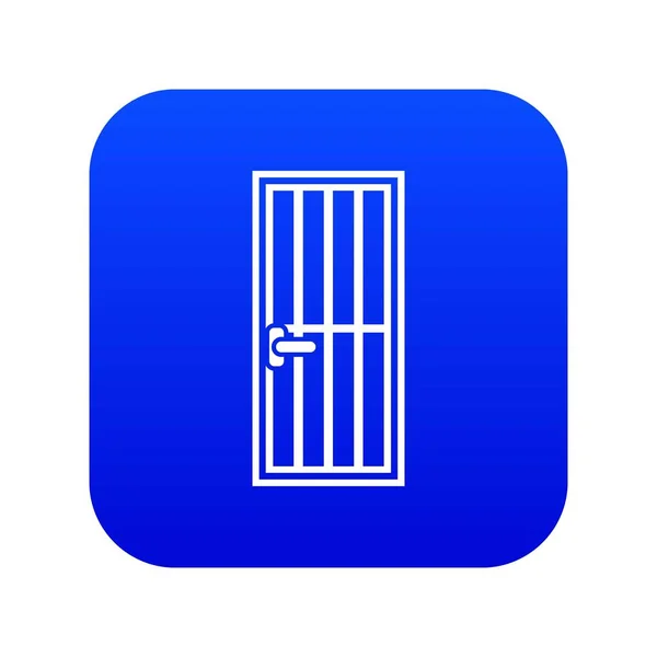 Steel door icon digital blue — Stock Vector
