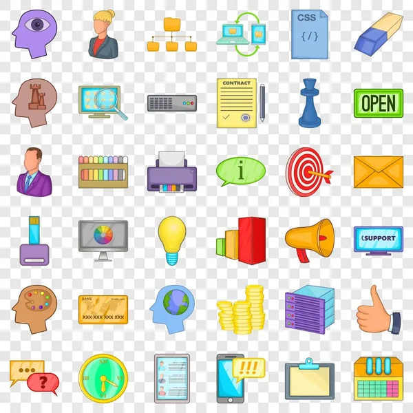 Conjunto de iconos de mercado abierto, estilo de dibujos animados — Vector de stock