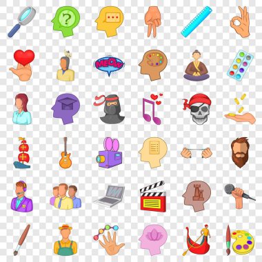 Yaratıcı adam Icons set, karikatür tarzı