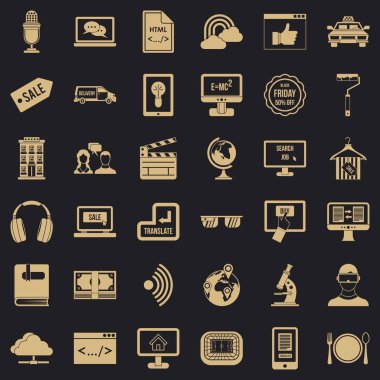 Web sunum Icons set, basit tarzı