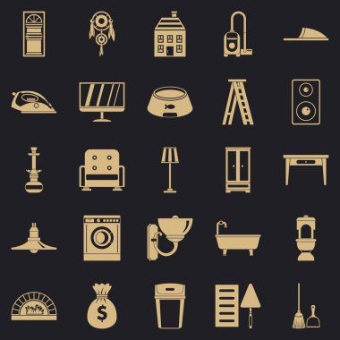 Üç aylık dönemler Icons set, basit tarzı