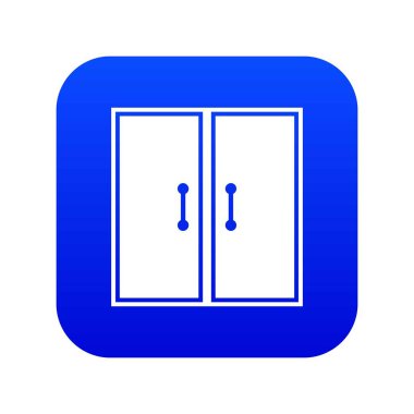 İki cam kapılar simgesi dijital mavi