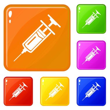 Enjektör simgeler vektör renk ayarla