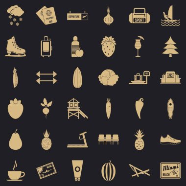 Sağlık Ekipmanları Icons set, basit tarzı