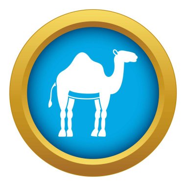 İzole deve simgesi mavi vektör