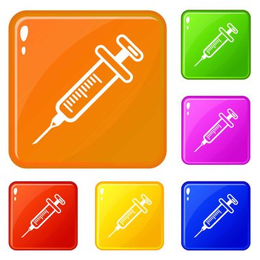 Tam şırınga simgeler vektör renk ayarla