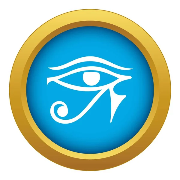 Ojo de Horus Egipto icono de la Deidad vector azul aislado — Vector de stock