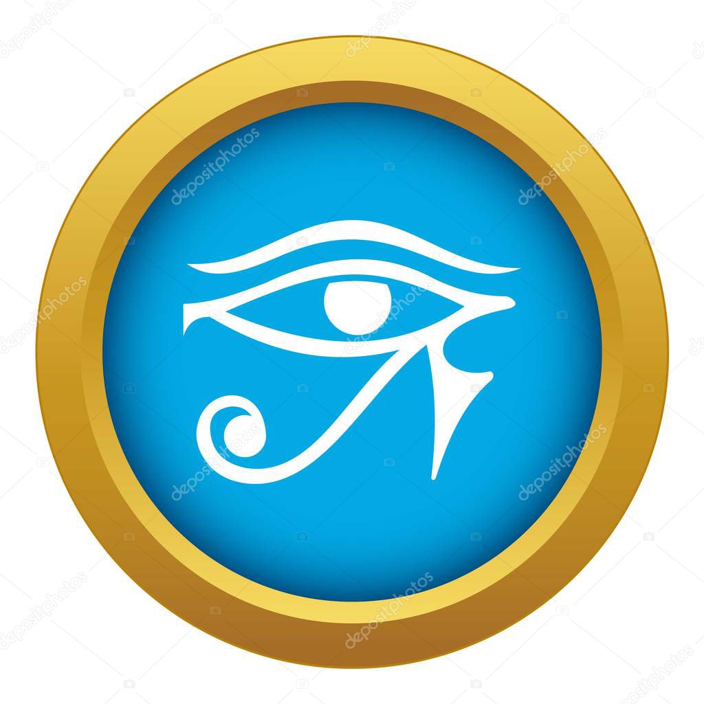 Eye of Horus Egypt Deity icon blue vector isolated