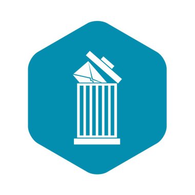 Çöp kutusu simgesini, basit tarzı zarfta