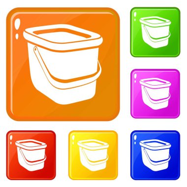 Sepeti simgeleri vektör renk ayarla