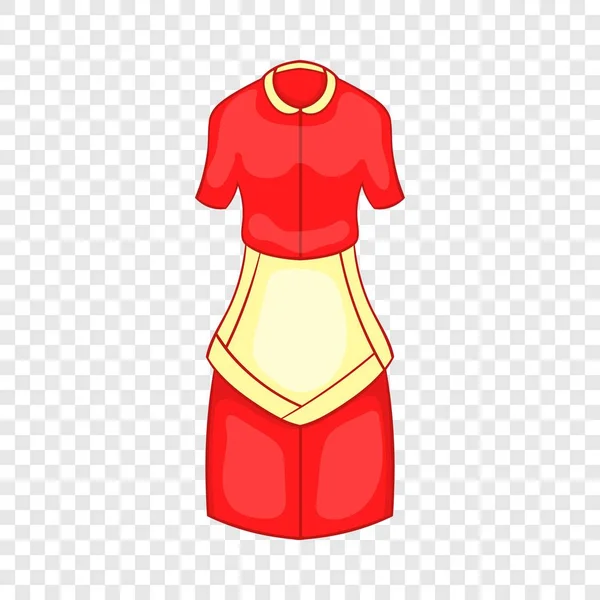 Vestido de dona de casa vermelha com ícone de avental branco —  Vetores de Stock