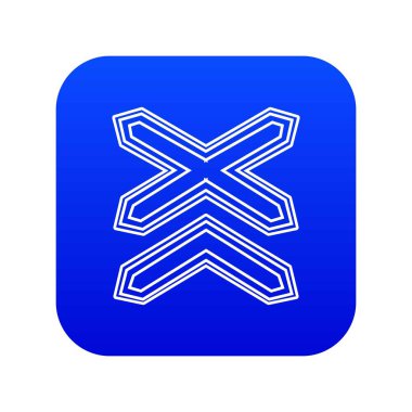 İki sigara bariyer Demiryolları mavi simge vektör