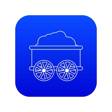 Tren vagonu mavi simge vektör