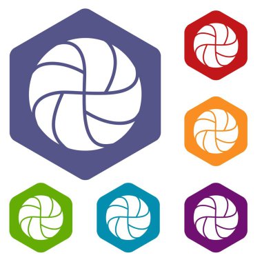 Altı yüzlü hentbol simgeler vektör