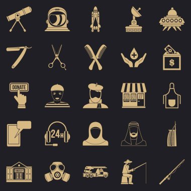 İnsan kaynakları departmanı Icons set, basit tarzı