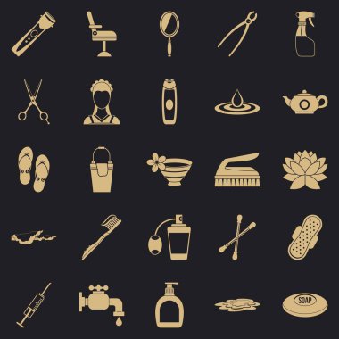 Hijyen Icons set, basit tarzı