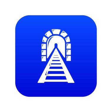 Tren tüneli mavi simge vektör