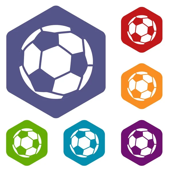 Fußball-Ikonen-Vektor-Hexaeder — Stockvektor