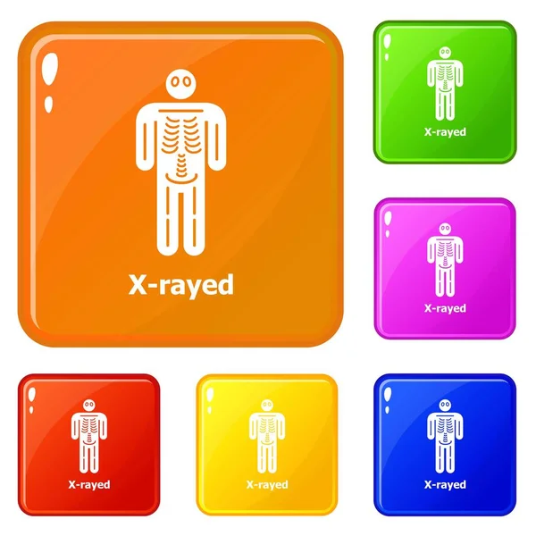 Icônes de rayons X définir la couleur du vecteur — Image vectorielle