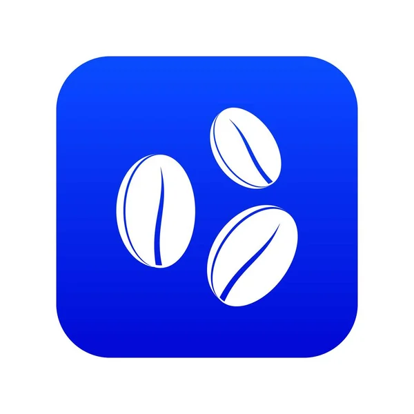 Grãos de café ícone digital azul — Vetor de Stock