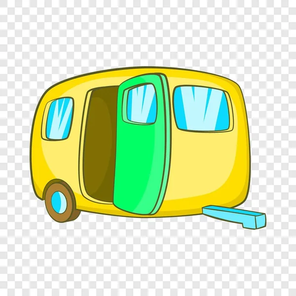 Icono de remolque de camping Yelllow, estilo de dibujos animados — Vector de stock