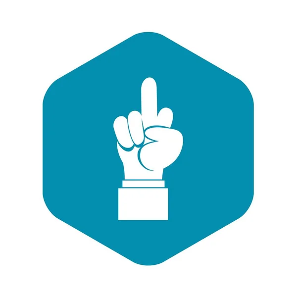 Middle finger hand sign icon, simple style — Stock Vector