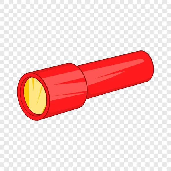 Icône lampe de poche rouge, style dessin animé — Image vectorielle