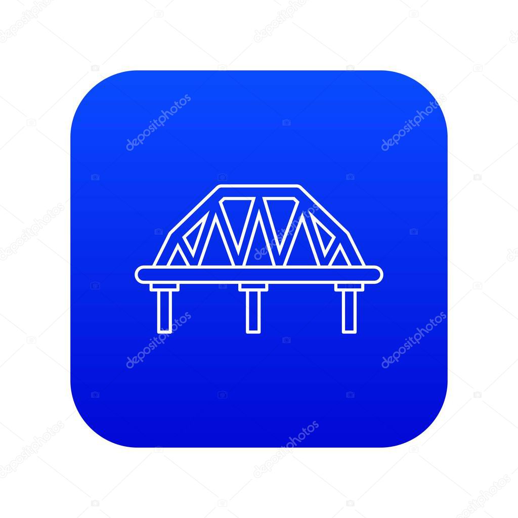 Arched train bridge icon blue vector