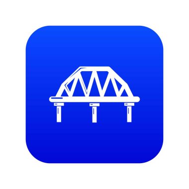 Tren kemerli köprü mavi simge vektör