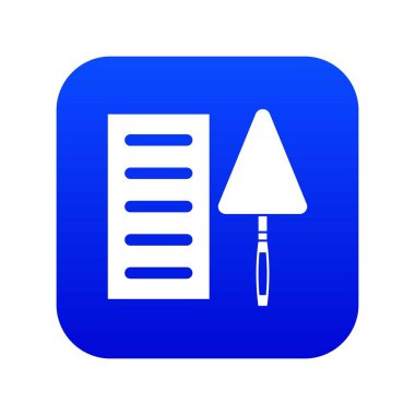 Tuğla ve mala simgesi dijital mavi