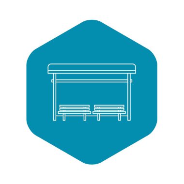 Otobüs durağı simgesi, anahat stili