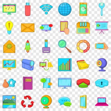 Veritabanı Icons set, karikatür tarzı