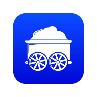 Tren vagonu mavi simge vektör