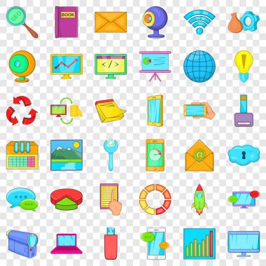 Bilgisayar sitesi Icons set, karikatür tarzı