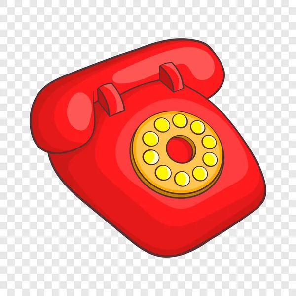 Retro rode telefoonpictogram, cartoon stijl — Stockvector